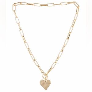 Lovers & Friends Revolve Bobbie Gold-Tone Heart Pendant Toggle Chain Necklace